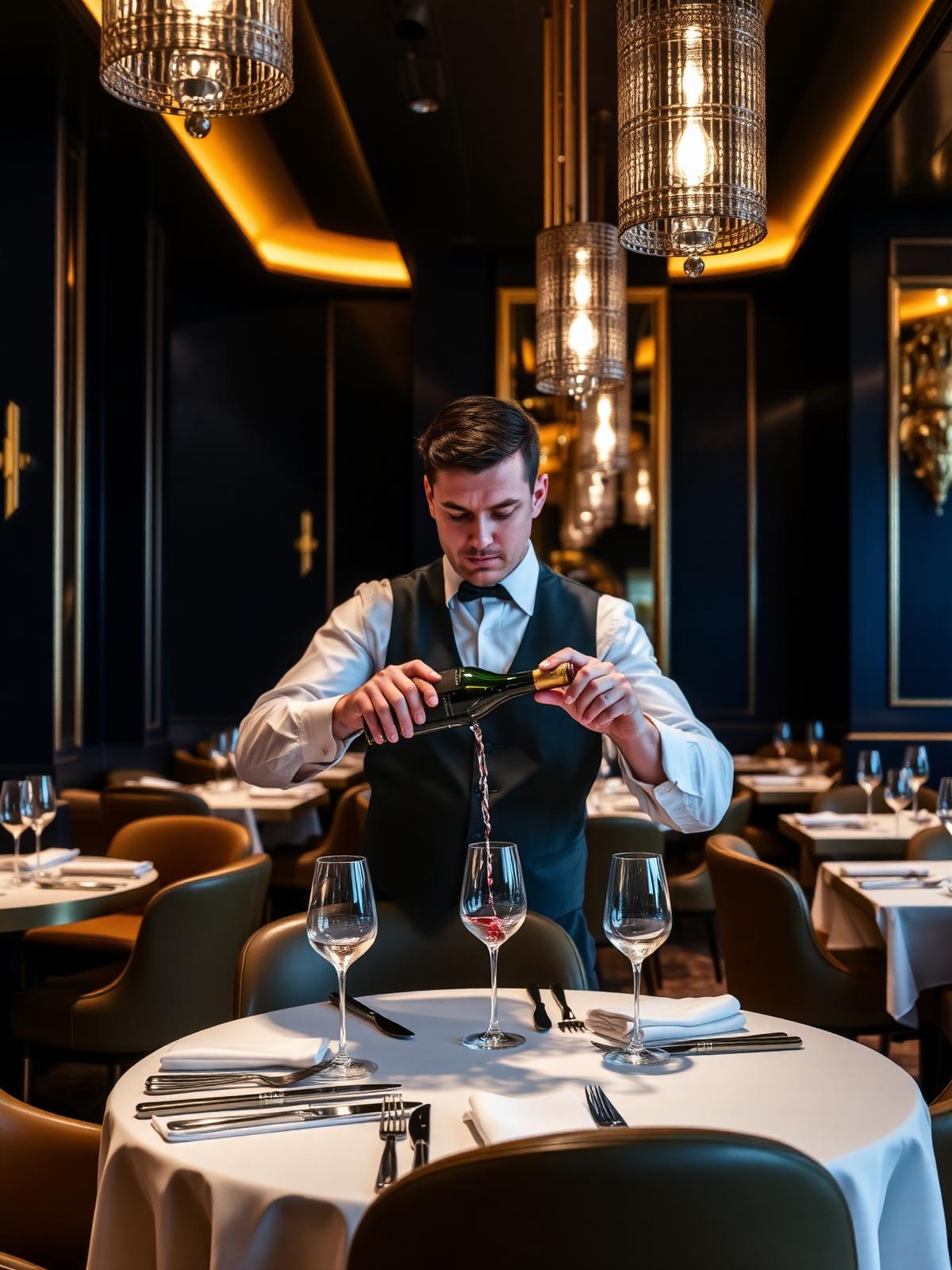 Sommelier pouring wine