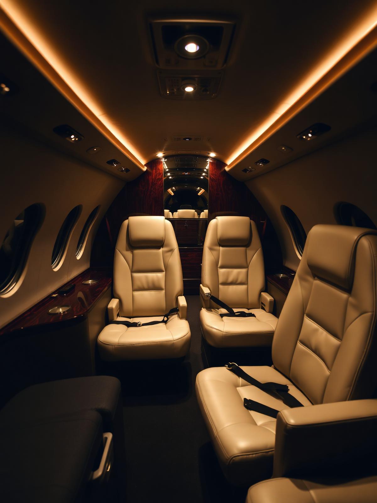 Private jet cabin