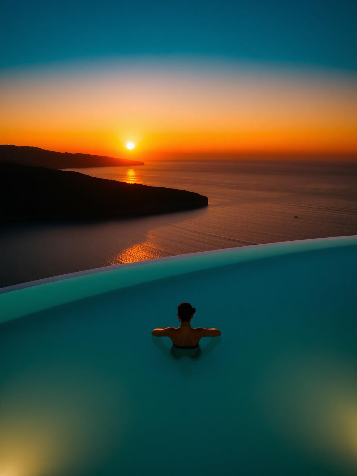 Infinity pool at sunset