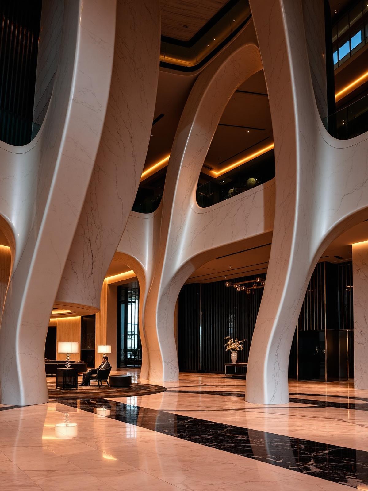 Luxury hotel lobby architecture