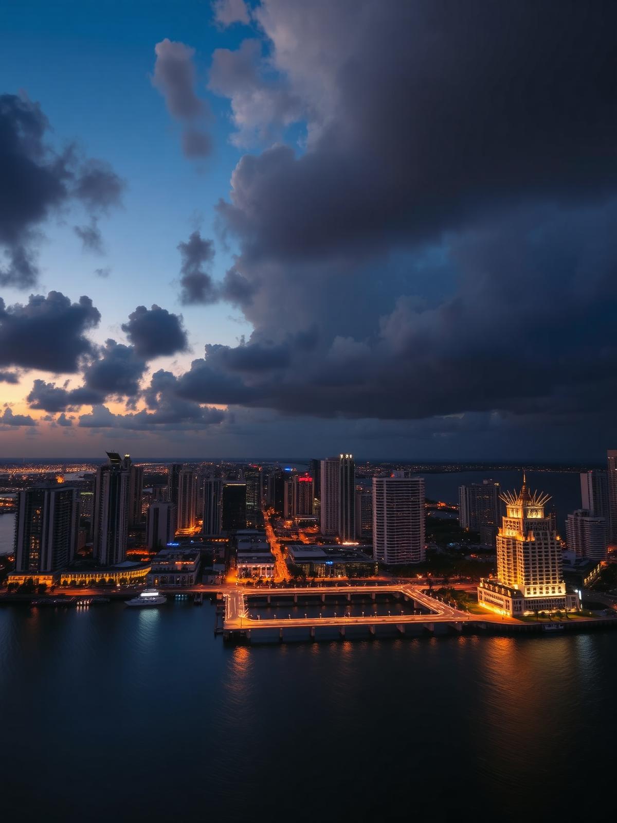 Miami skyline at dusk